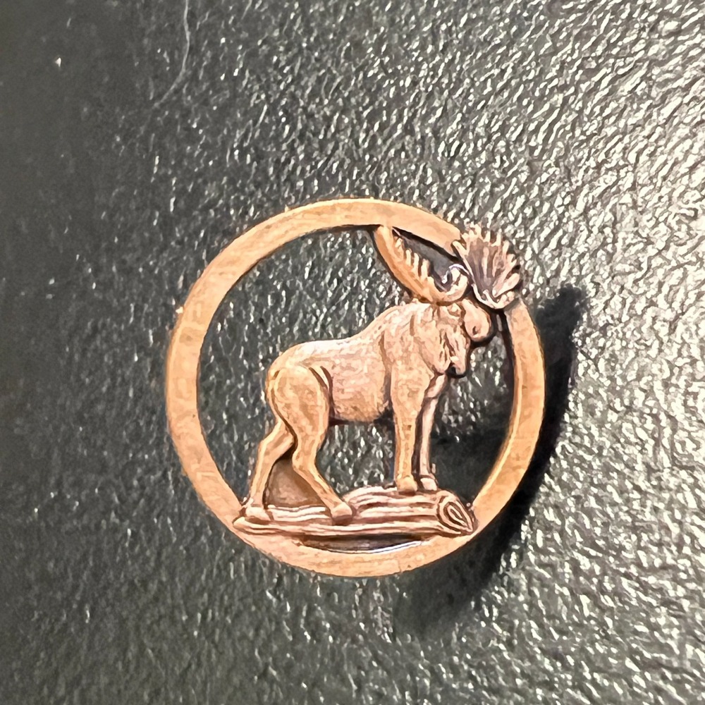 Vintage Moose Tie Tack Lapel Pin Outdoors Wildlife Rustic Cabin Nature Animal
